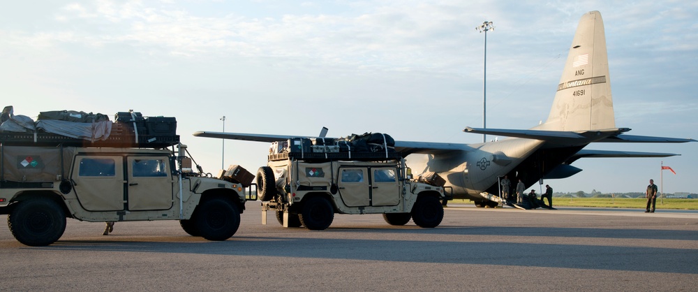 Hurricane relief stages at MacDill