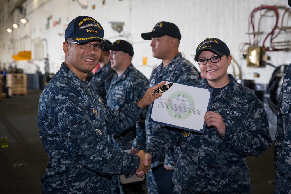 USS Gerald R. Ford AIMD Awards at Quarters