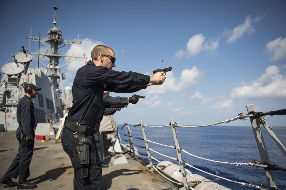 USS Chafee 9mm Gunshoot