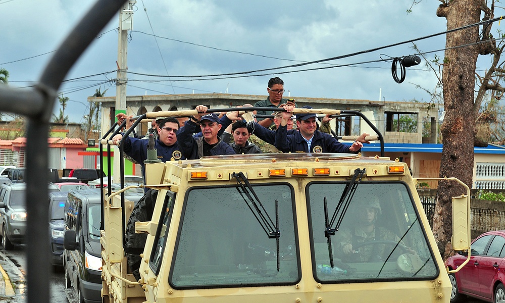 The Adjutant General of Puerto Rico with the Governor of Puerto Rico visited aftermath of Hurricane Maria