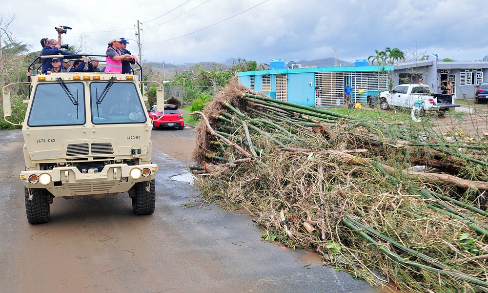 The Adjutant General of Puerto Rico with the Governor of Puerto Rico visited aftermath of Hurricane Maria
