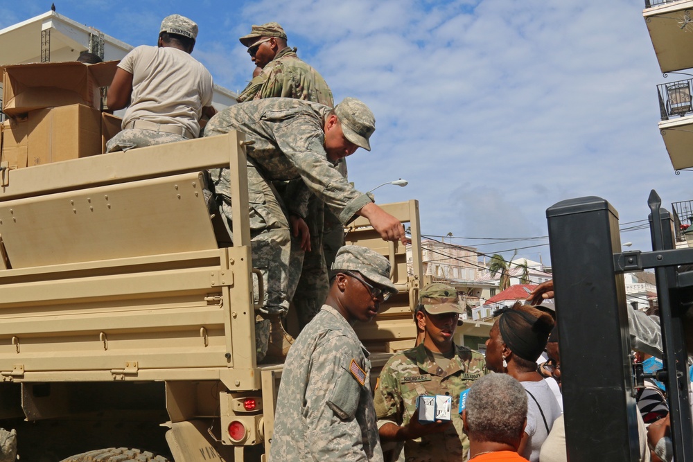 National Guard distributes food in US Virgin Islands