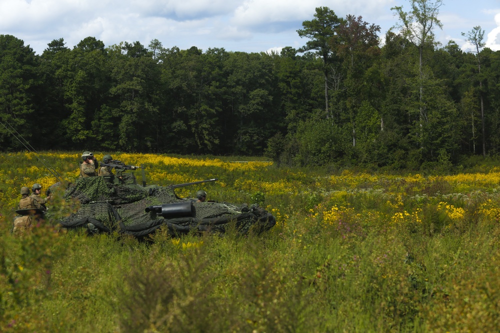 2nd LAR conducts armored reconnaissance and security operations at Fort Pickett