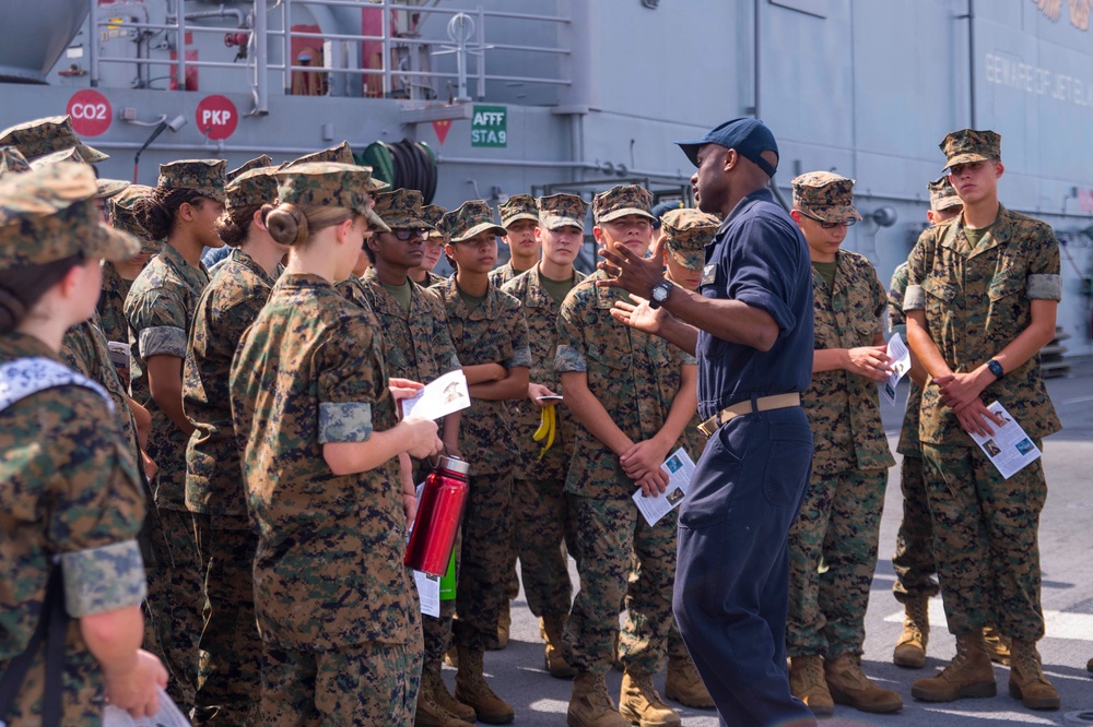 MJROTC Students tour USS Bonhomme Richard (LHD 6)