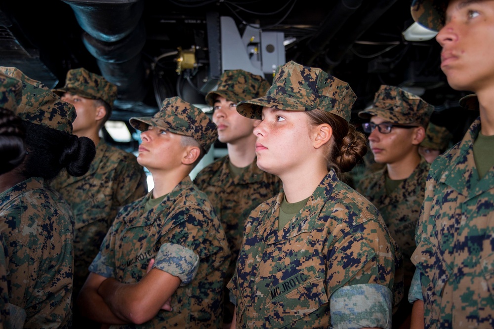 MJROTC Students tour USS Bonhomme Richard (LHD 6)