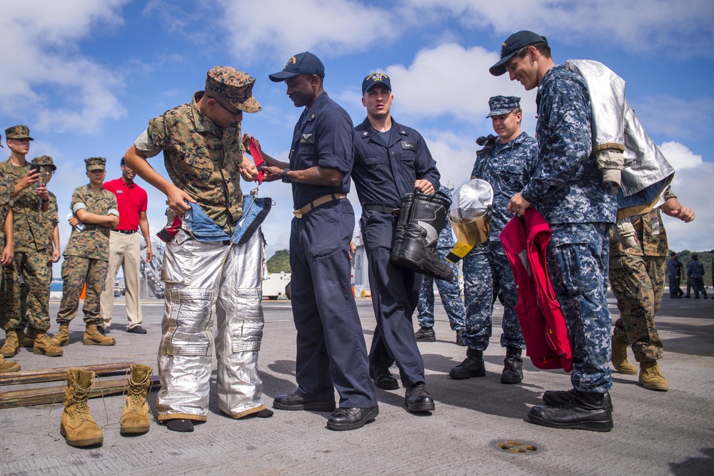 MJROTC Students tour USS Bonhomme Richard (LHD 6)