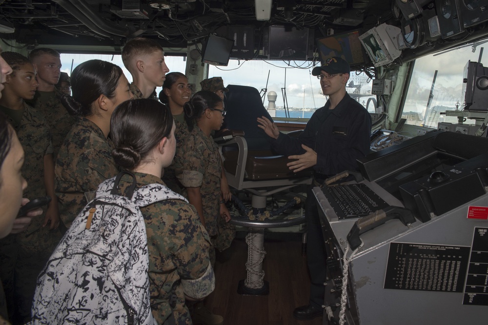 MJROTC Students tour USS Bonhomme Richard (LHD 6)