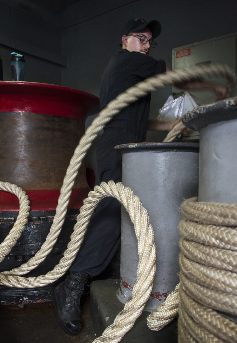 Sea and anchor detail aboard USS Bonhomme Richard (LHD 6)