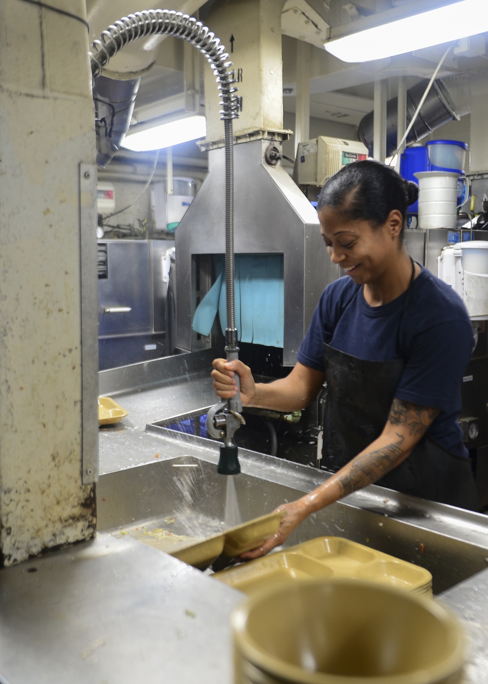 Sailor Cleans Trays