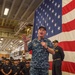 Vice Adm. Rowden visits USS Bonhomme Richard (LHD 6) to speak with crew during all-hands call.