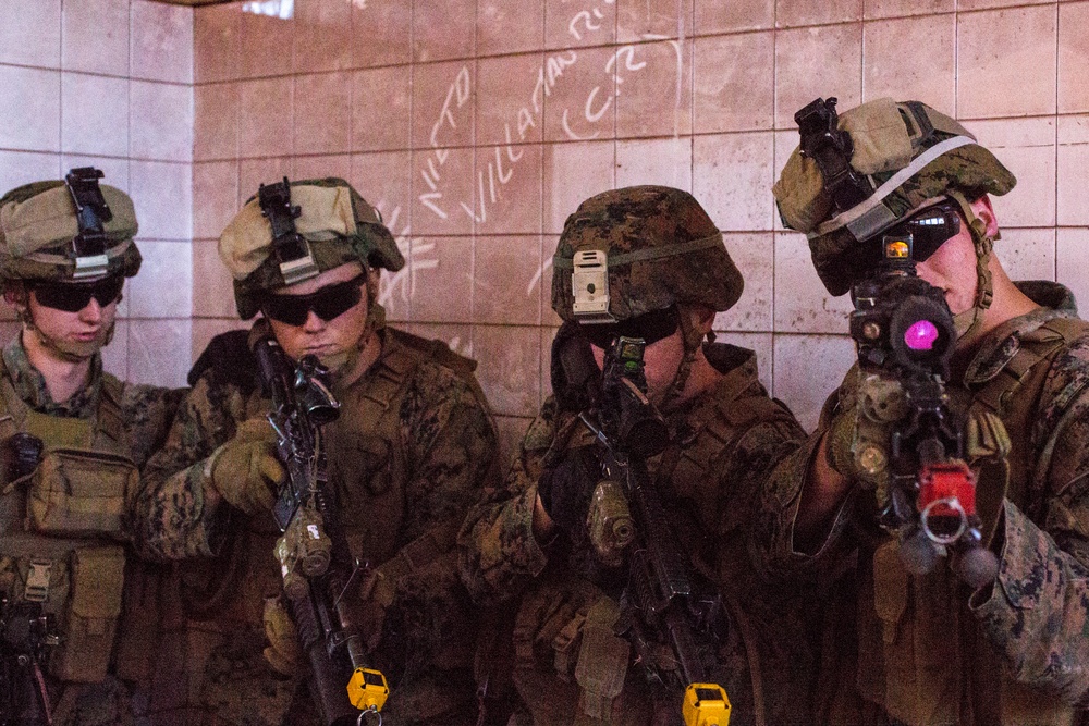 SPMAGTF-CR-AF Marines Conduct Urban Operations Training With Spanish Operators