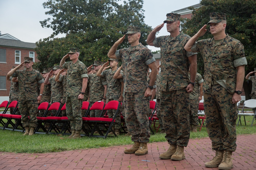 2nd Marine Division Morning Colors Ceremony