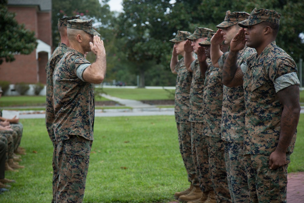 2nd Marine Division Morning Colors Ceremony