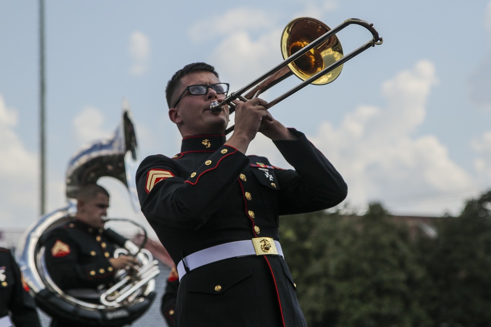 When the Marine Corps New Orleans Brass Band Goes Marching In