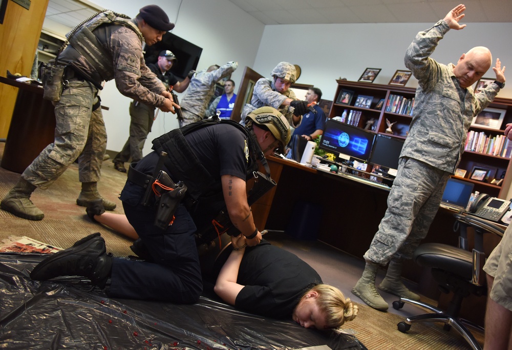 Active shooter exercise tests base response