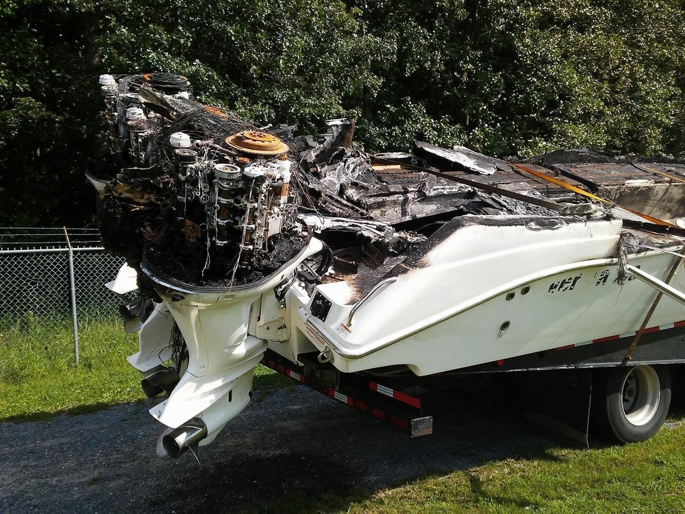 Recreational boat Hard Decision damaged from fire