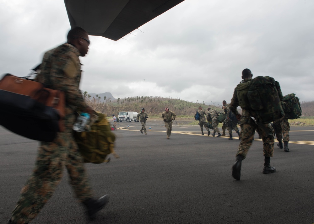 Air Commandos transport Jamaican soldiers, civilian disaster response workers to Dominica