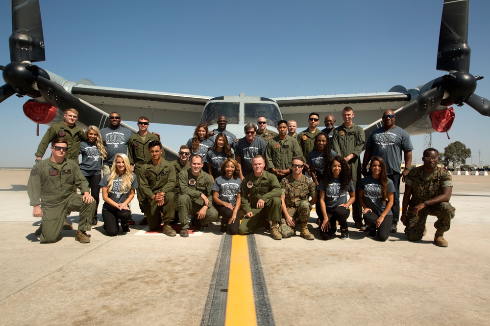 Washington Redskins Cheerleaders and Players visit with SPMAGTF-CR-AF Marines as Part of USO Tour