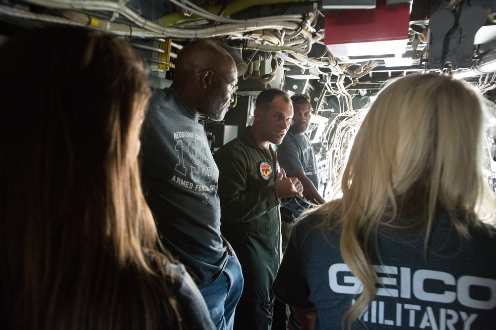 Washington Redskins Cheerleaders and Players visit with SPMAGTF-CR-AF Marines as Part of USO Tour