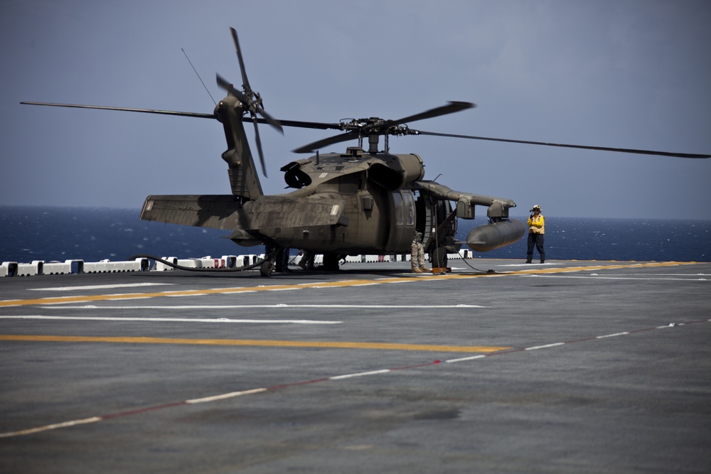JTF - Leeward Islands Black Hawk helicopters transport relief personnel to Dominica