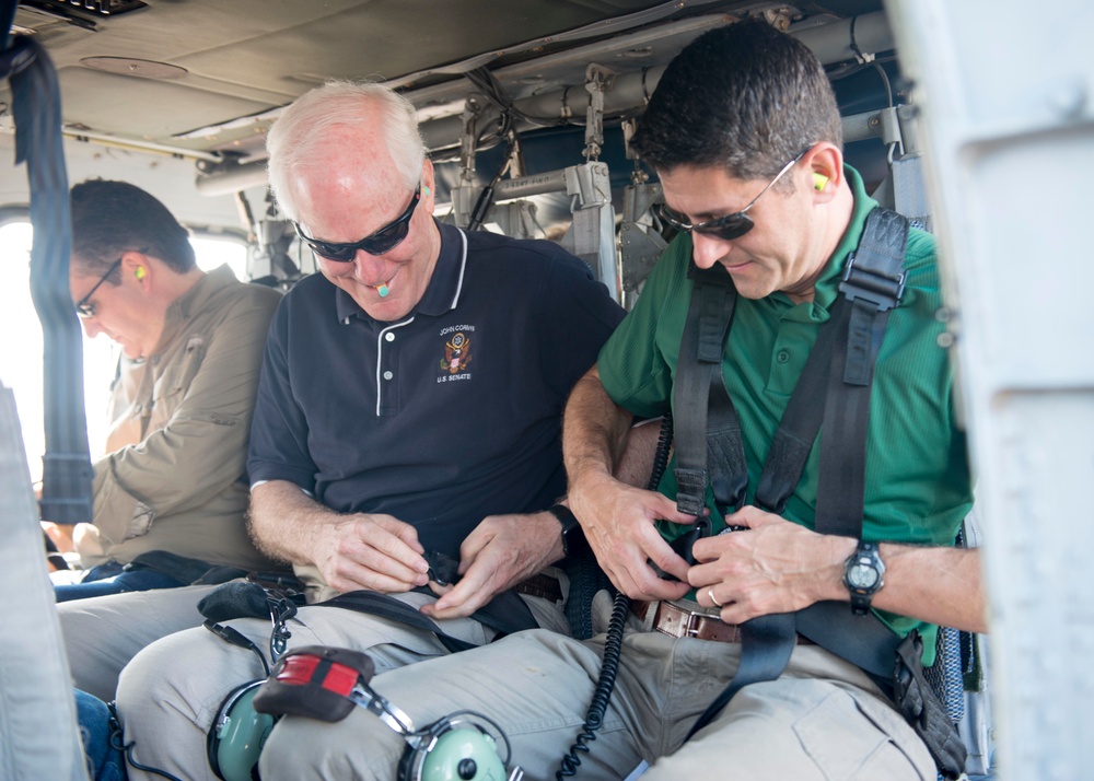 Texas senators, Speaker of the House overfly areas affected by Hurricane Harvey