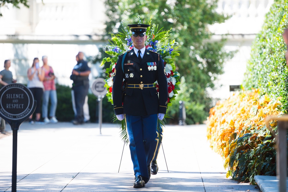 His Excellency Peter M. Christian, President of the Federated States of Micronesia, Participates in a Wreath-Laying Ceremony at the Tomb of the Unknown Soldier