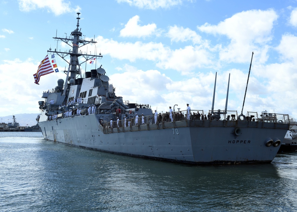 USS Hopper Departs for Western Pacific and Middle Eastern Deployment