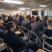 USS America CMC speaks with junior Sailors