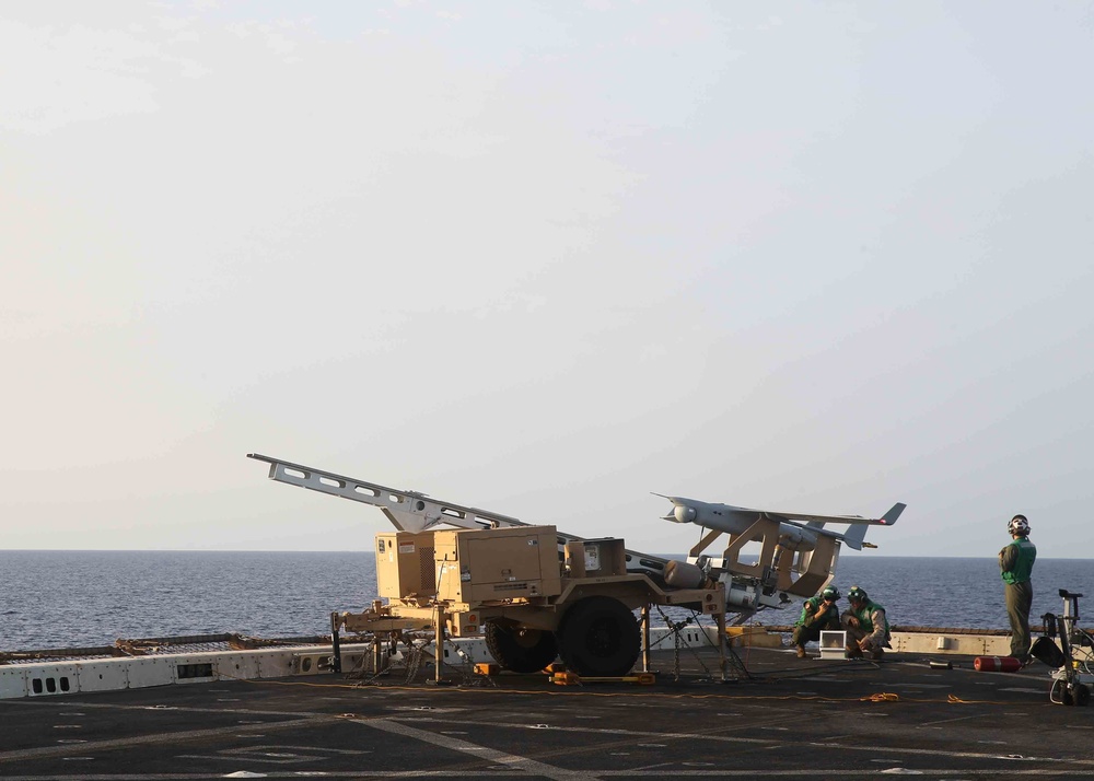 RQ-21 Black Jack takes flight off USS San Diego (LPD-22)