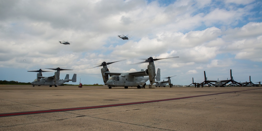 MV-22's take off in support of exercise KAMANDAG