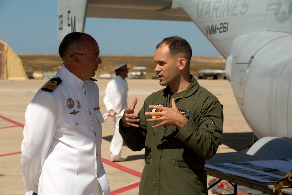 SPMAGTF-CR-AF Osprey and 24th MEU Harrier Part of Spanish 100-Year Aviation Static Display