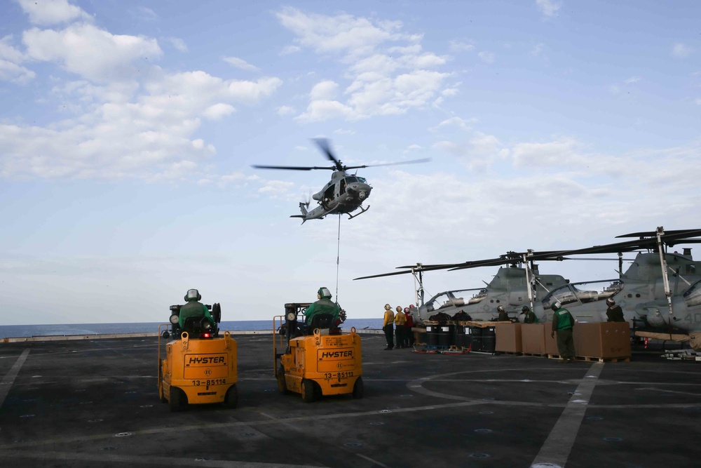 Replenishment at Sea aboard USS San Diego (LPD 22)