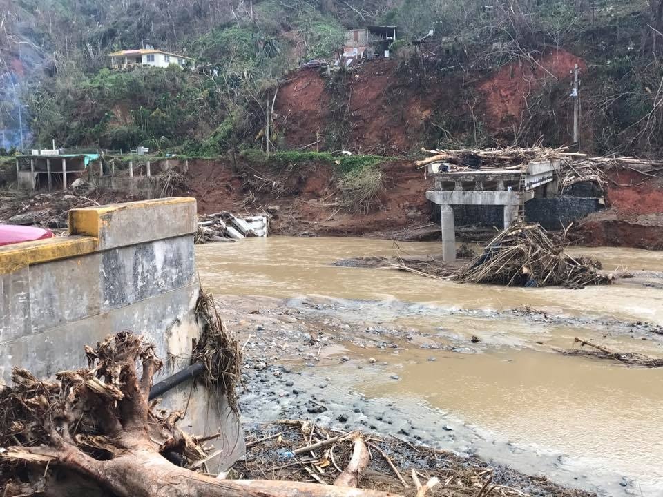 Hurricane Maria Damaged Bridge