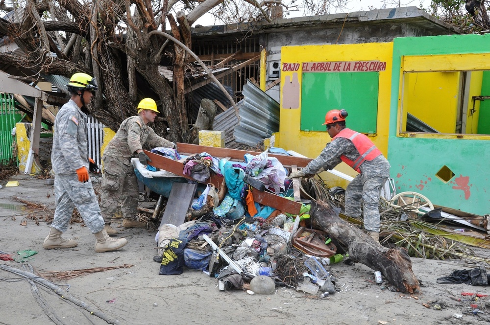 PRNG Goes on Road Clearing Mission after Hurricane Maria