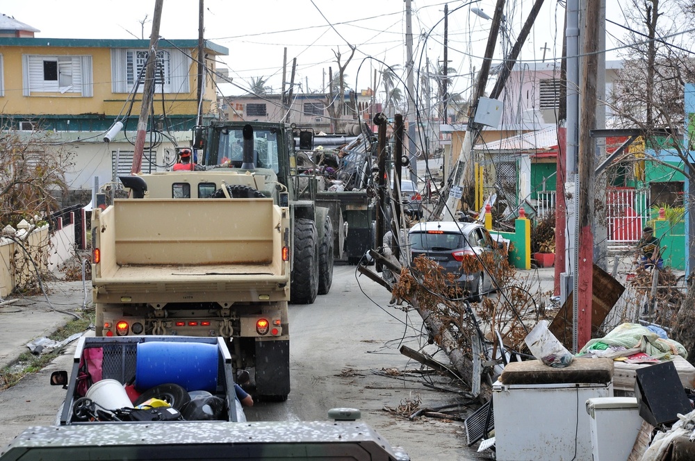 PRNG Goes on Road Clearing Mission after Hurricane Maria