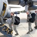 A seven-member team from 269th Combat Communications Squadron, Springfield Air National Guard Base, to include Lt. Col. Samantha Adducchio, 269th Commander, board a C-130 Hercules from the 179th Airlift Group, Mansfield, at Wright-Patterson Air Force Base