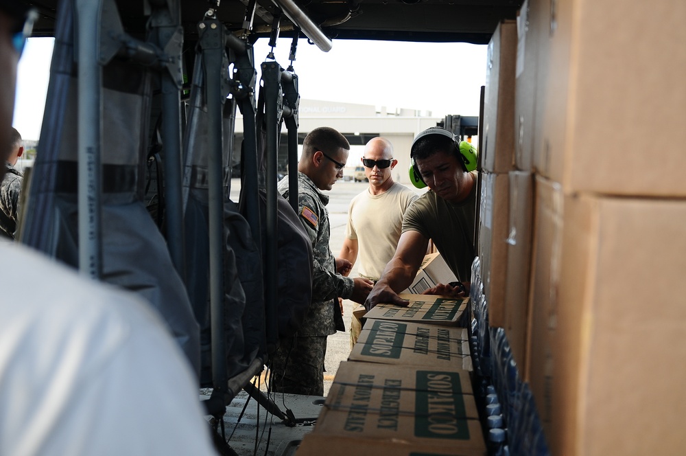 Puerto Rico National Guard Distribute Water And Food