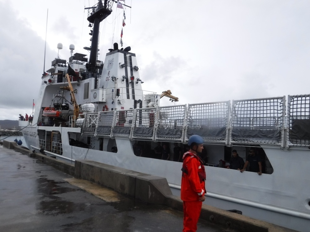 The Coast Guard Cutter Venturous delivers fuel and water to Vieques, Puerto