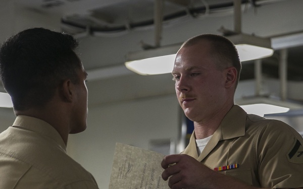Lance Cpl. Seminar Graduation aboard USS Pearl Harbor (LSD 52)