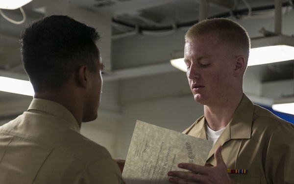 Lance Cpl. Seminar Graduation aboard USS Pearl Harbor (LSD 52)