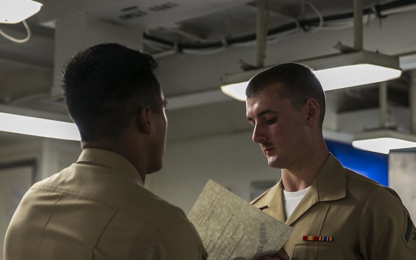 Lance Cpl. Seminar Graduation aboard USS Pearl Harbor (LSD 52)