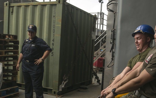 Replenishment-at-sea aboard USS Pearl Harbor (LSD 52)