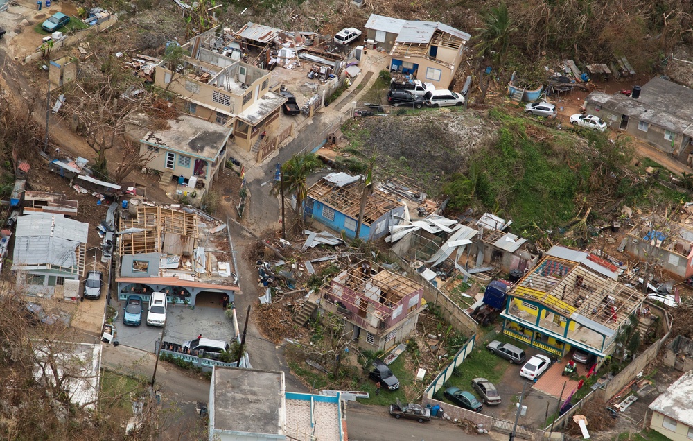 Home damaged from Hurricane Maria