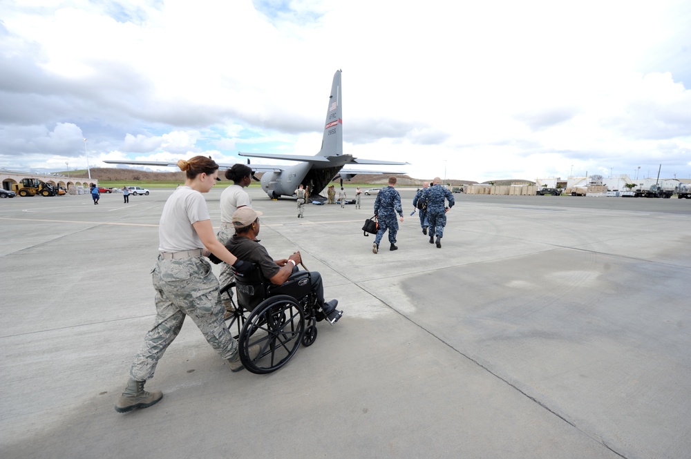 Military Medics Transport Local Residents With Special Needs out of St. Croix