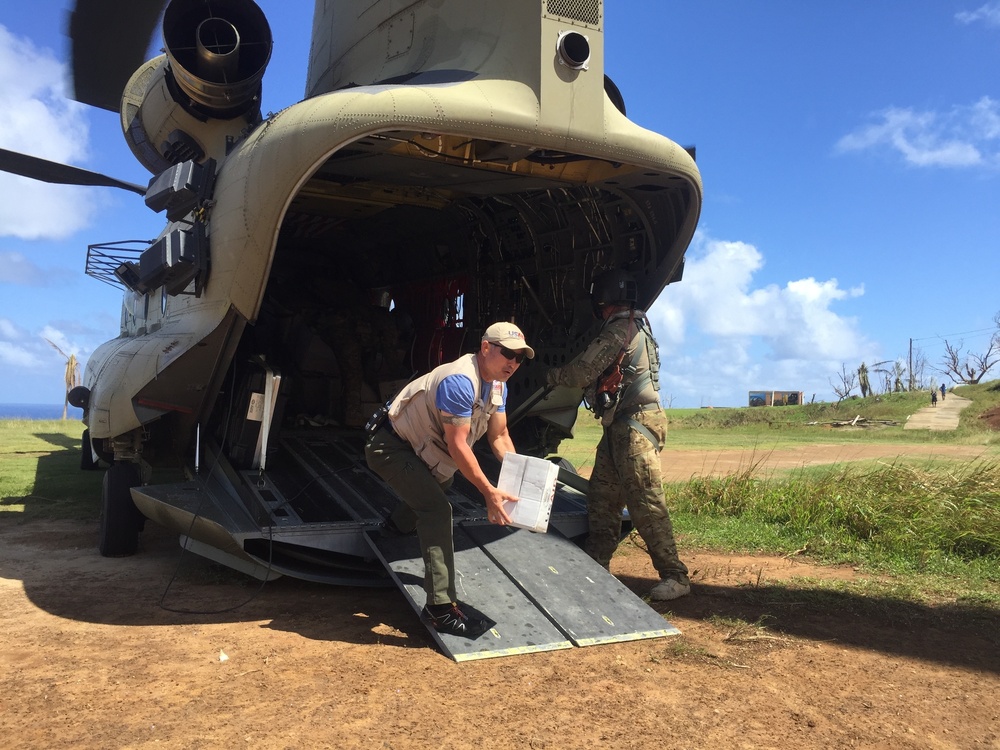 JTF - Leeward Islands, USAID distribute aid supplies in Dominica