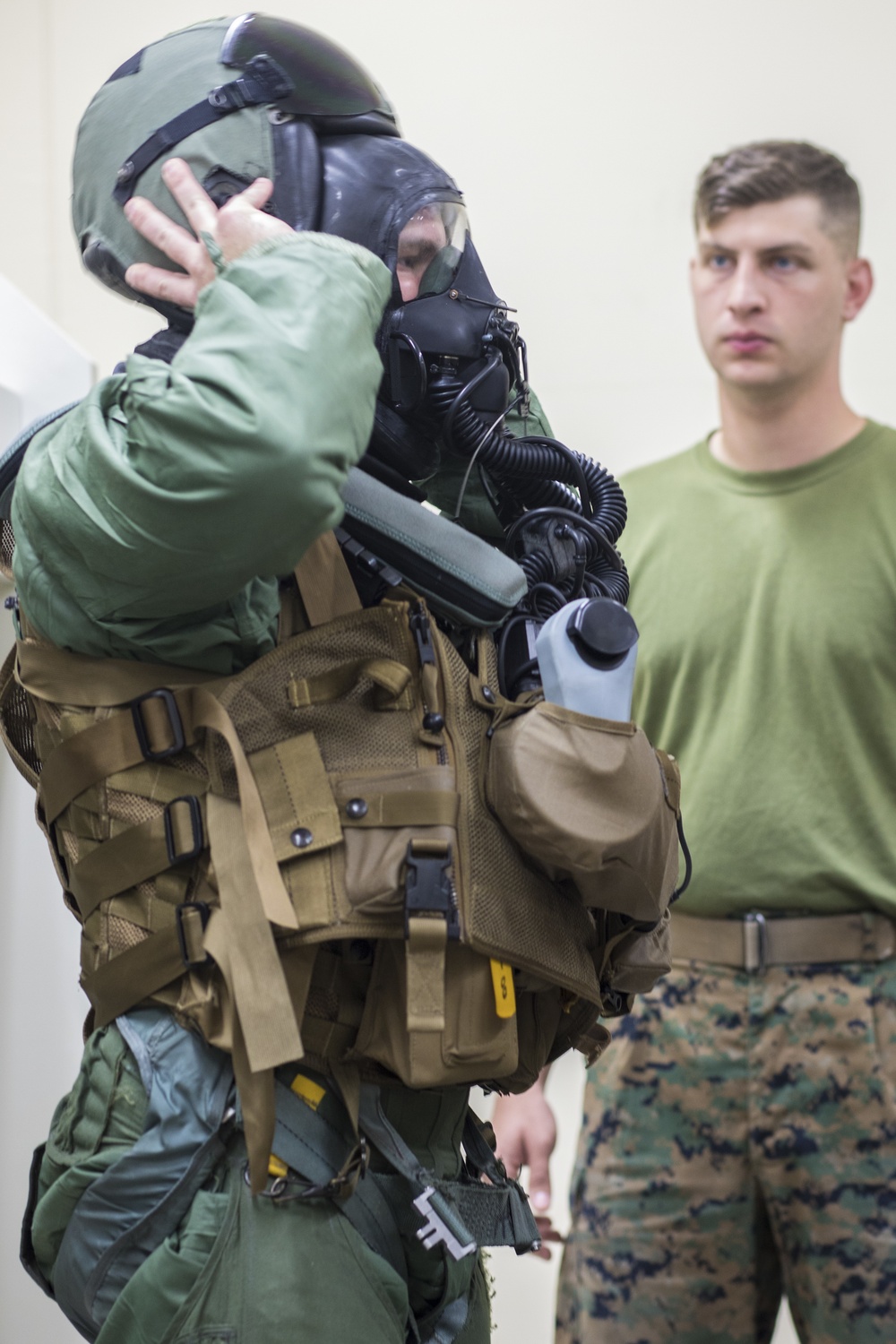 VMFA-251 pilots maintain CBRN equipment skills during training drills