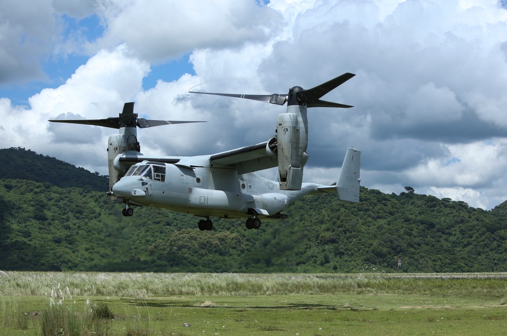 Osprey lands at  Colonel Ernesto P. Ravina Air Base