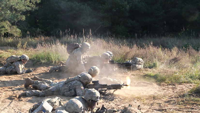 Battle Group Poland U.S. Soldiers Troop Live Fire