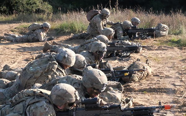 Battle Group Poland U.S. Soldiers Troop Live Fire