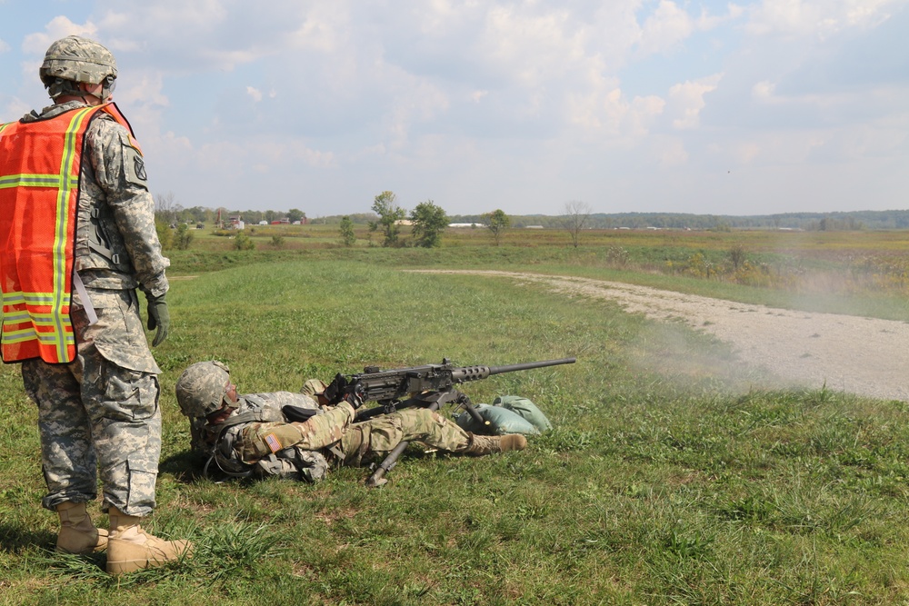 Army Reserve Soldiers fires M2 .50 caliber machine gun